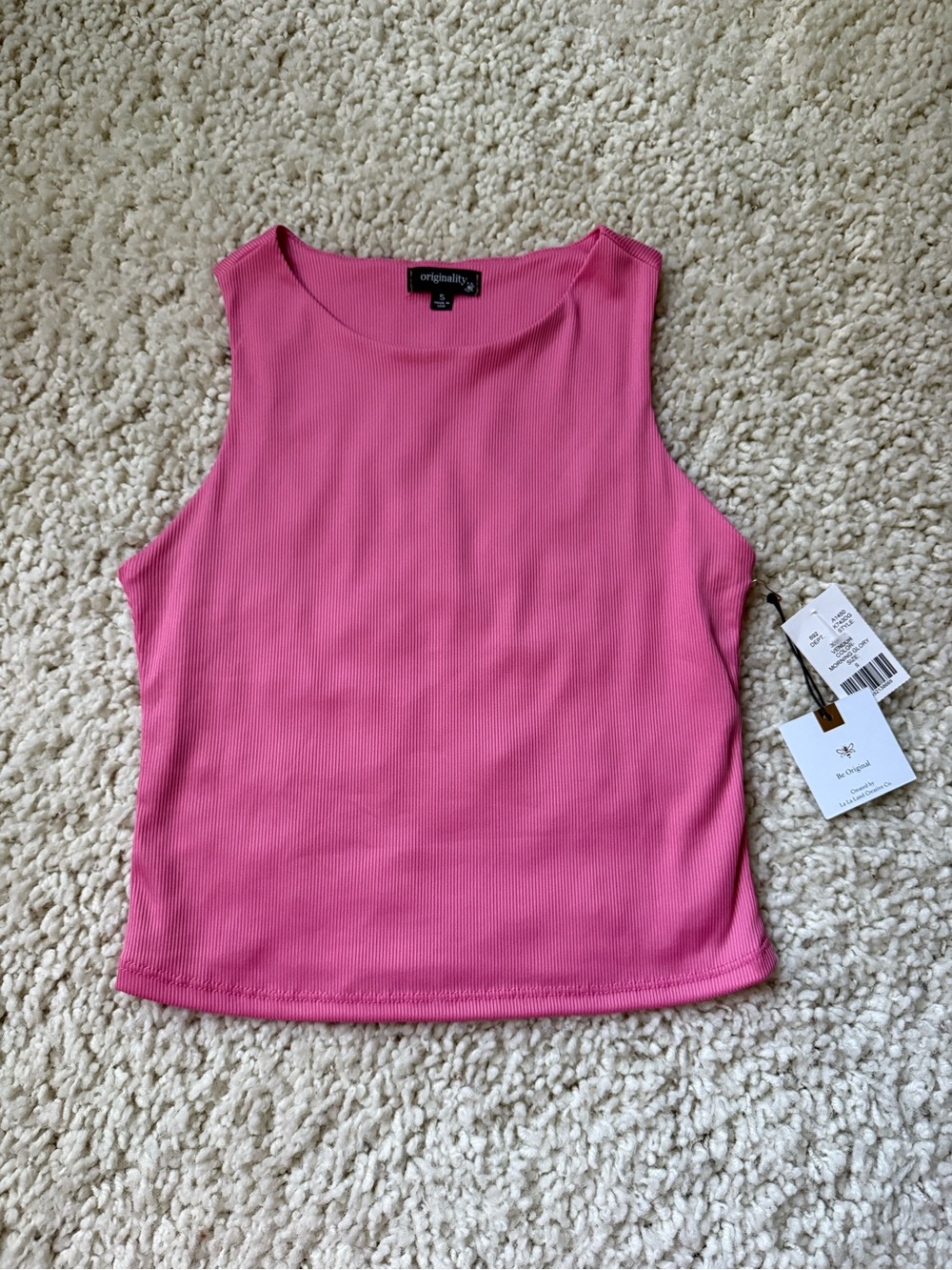 Originality Ribbed Tank Top - Pink